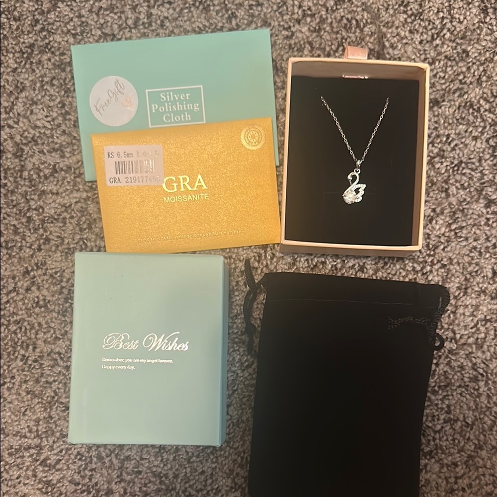 Moissanite with Authenticity Card Swan Necklace